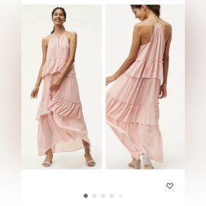 LOFT blush pink flowy maxi dress size small